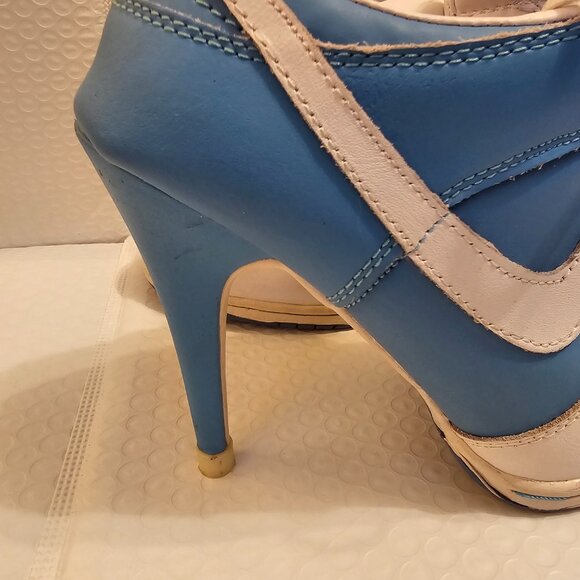 Custom Nike SB Dunk High Heels Blue & White Size US 7 | 4.5" Heel - Picture 7 of 16